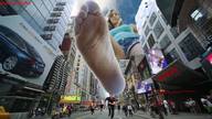 giantess collage city blonde barefoot running looking_down vehicles point_of_view imminent_crush