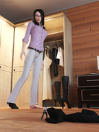 barefoot glasses socks shrunken_man floor sorenzer0 thief looking_at_tiny digital_render