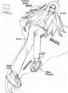drawing giantess giga monochrome sketch ariana_fiore korenopanzer