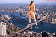 giantess collage mega butt bridge ocean high_heels brunette standing straddling point_of_view new_york_city bracelet brooklyn_bridge giantess_lover45 abella_danger