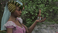 breasts penis handheld shrunken_man dark_skin necklace drcreep looking_at_tiny digital_render on_palm