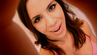 mouth brunette brown_eyes face giantess_katelyn advertisement screen_capture point_of_view looking_at_viewer perspective imminent_vore