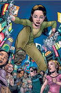drawing giantess city blonde black_hair color long_hair destruction clothed buildings brunette foot_crush running looking_down onlookers fear eyepatch buffy_the_vampire_slayer