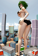 giantess city butt swimsuit barefoot digital_render