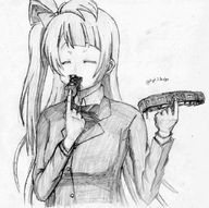 drawing giantess vore monochrome destruction train vehicle_vore between_fingers no_background ハイテンションブリッジ high2bridge