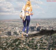 giantess collage landscape buildings walking foot_print clouds sky giantess_lover45