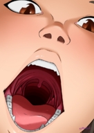 drawing tongue mouth teeth brown_eyes face throat point_of_view perspective spokle