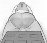 crush monochrome ponytail point_of_view running_shoes