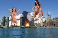 breasts giantess collage nude pussy city mega blonde destruction buildings unknown_artist fire skyscraper giantesses smoke sky new_york_city waterfront chrysler_building