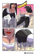 breasts drawing giantess city comic color destruction rampage cleavage advertisement giantessfan panels bellyflop-bomb
