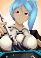 drawing color red_eyes blue_hair smiling shrunken_people looking_down commission fire_emblem etz heihei_li hey-hey-listen nintendo_3ds