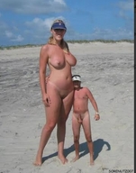 breasts nipples gentle collage nude pussy blonde long_hair penis beach barefoot ocean mini_giantess navel standing visor sorenutz007