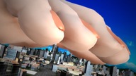 giantess giga city barefoot buildings point_of_view raised_foot imminent_crush digital_render