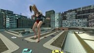 giantess city blood harley_quinn foot_crush pigtails running looking_down vehicles corset raised_foot makeup imminent_crush digital_render
