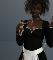 handheld shrunken_man dark_skin runswithferrets looking_at_tiny digital_render brobdingagian-maid