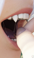 vore tongue mouth teeth finger saliva fangs shrunken_woman tiny_mk digital_render himeko saliva_strands you-can-t-escape