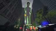 giantess nude city destruction looking_down vehicles point_of_view digital_render telehypnotic green_glow