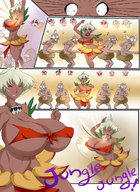 breasts drawing growth giantess color cleavage anime huge_breasts jungle_de_ikou mii_(jungle_de_ikou) asteban