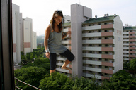 giantess collage barefoot buildings brunette looking_down trees giulio_10