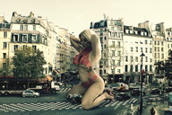 giantess city blonde destruction streets vehicles swat looking_at_viewer vehicle_crush swat_team zed782