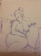 breasts drawing giantess nude monochrome destruction buildings unknown_artist sketch