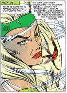 drawing wings blonde comic clothed green_eyes shrunken_woman flying costume thinking enchantress marvel_comics the_wasp