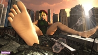 giantess city blonde destruction barefoot lens_flare digital_render gensamus