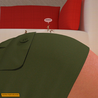story lying_down shrunken_woman shrunken_man on_body digital_render loincloth openhighhat