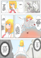 drawing giantess vore blonde comic color futanari penis blue_eyes handheld blood gore cruel uru