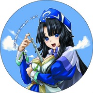 drawing giantess black_hair color long_hair blue_eyes cleavage eliza tower eichikei between_breasts