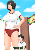 drawing color large_breasts sweat mini_giantess bondage race