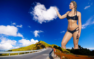 giantess collage mega swimsuit cleavage mountains clouds sky road captain_rand iskra_lawrence