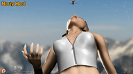 vore tongue mouth teeth handheld saliva hand shrunken_woman throat open_mouth dangle soft_vore set between_fingers manicure looking_at_tiny emi digital_render
