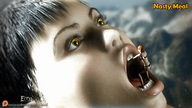 vore tongue mouth teeth handheld saliva hand shrunken_woman throat open_mouth dangle soft_vore set between_fingers manicure looking_at_tiny emi digital_render