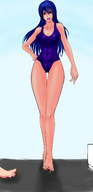 drawing giantess feet color swimsuit foot_crush kariumu