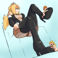 drawing giantess color mario princess_peach high_heels slave boots sitting nintendo fishnets shrunken_woman cartoon source_needed princess_daisy no_background princess_rosalina fupoo clear_chair