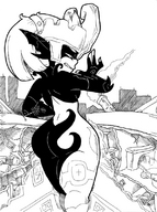drawing giantess city monochrome destruction midna houses source_needed twilight_princess the_legend_of_zelda