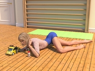 blonde barefoot legs shrunken_man runswithferrets floor shrunken_car digital_render sigrn-and-adam-31