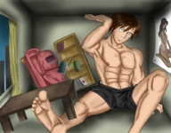 drawing growth color giant clothed brunette muscles adam