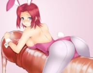 drawing collage blushing color butt cum bunny_ears penis blue_eyes clothed drawing_collage red_hair short_hair nylons code_geass shrunken_woman back riding sideboob looking_at_viewer bunnysuit wrist_cuffs on_penis emageht kallen_stadtfeld bunny_tail detached_collar lintanghaseo