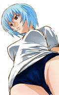 drawing color anime camel_toe rei_ayanami neon_genesis_evangelion point_of_view