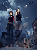 giantess crush feet city destruction barefoot buildings helicopter stockings giantesses clouds night sky spot_lights point_of_view pedestrians running_away street_view sorenzer0 looking_at_tiny digital_render miss_kaneda giantessnyx