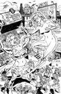 drawing giantess city mega monochrome giganta muscles fighting ufo van leopard_print zombies dc_comics billboard marvel_comics dean_kotz firestar