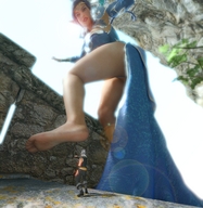 giantess barefoot foot_crush legs shrunken_man point_of_view raised_foot jetslasher imminent_crush looking_at_tiny digital_render vexx