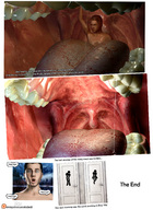 vore comic tongue saliva shrunken_man inside_mouth digital_render