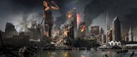 breasts giantess collage city mega destruction rampage cleavage dress fire gothic captain_rand amarie-tinuviel