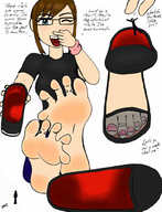 drawing feet toes barefoot soles shoes brunette domination in_shoe story pedicure smelly toe_ring shrunken_character darkspeedxz