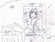 feet city monochrome toes barefoot buildings helicopter soles unknown_artist vehicles pedicure rooftop sketching violetta
