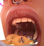 feet vore mouth teeth lips spoon unaware cereal jetslasher jenny shrunken_character lyn aaren digital_render breakfast-of-chumps