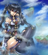 drawing giantess color destruction boots sitting fanart sky hyperdimension_neptunia embernaga noire
